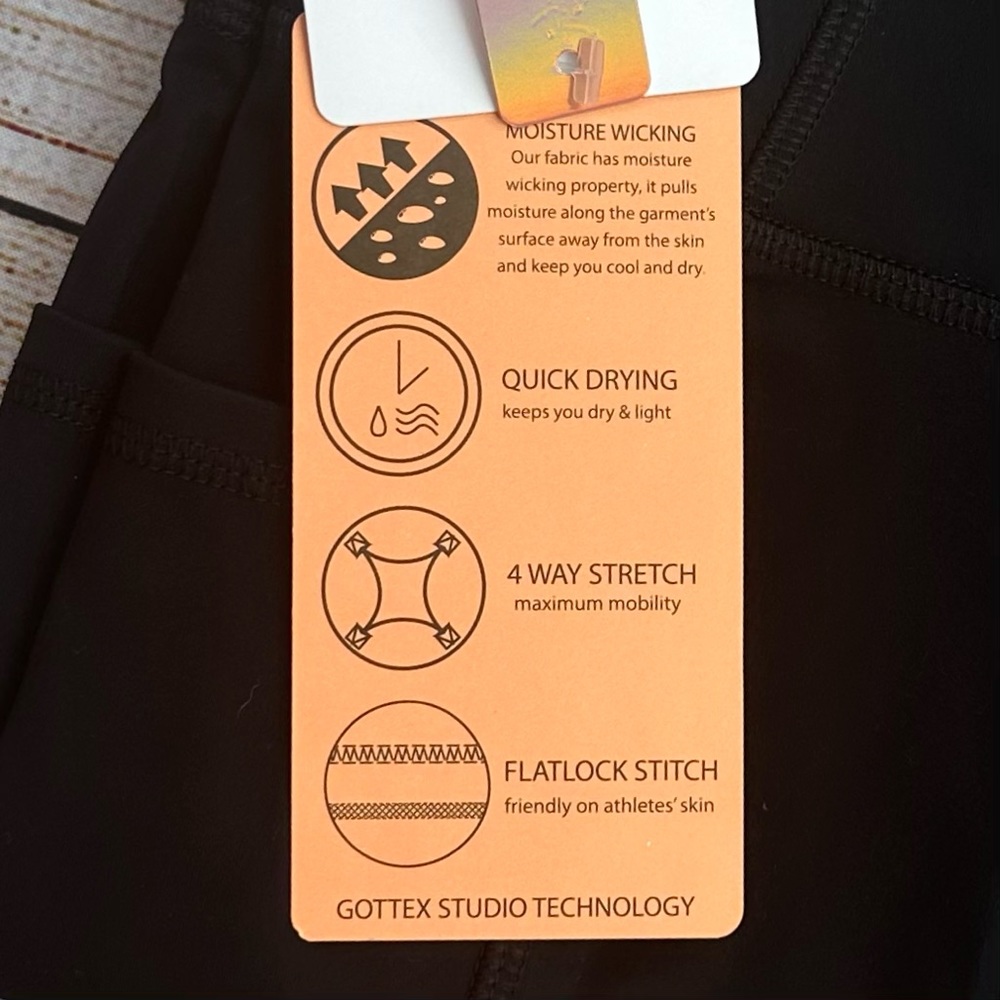 Set of 4 Black Flex Active Ankle Legging In Sculpt Tech With 2 Cellphone Pockets - Picture 5 of 5